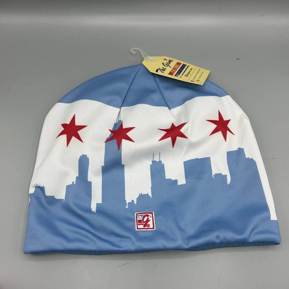 Chicago Bulls Hat Men Blue White Flag The Game Beanie Cap New
